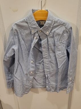 Crewcuts Boys' Blue and White Striped Button-Down Shirt